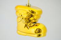 Елочная игрушка Сапог 200 мм глянцевый пластик  Золотой
